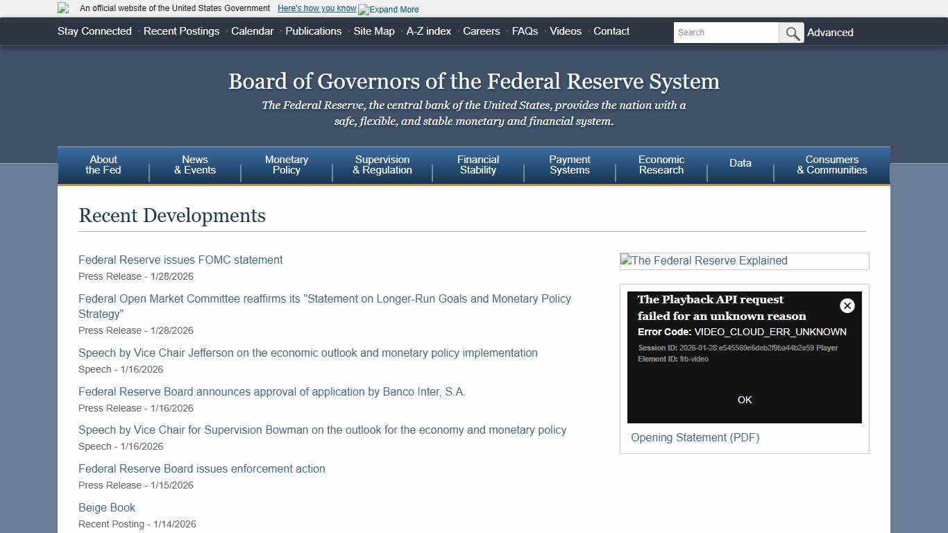 Federal Reserve Board - Home